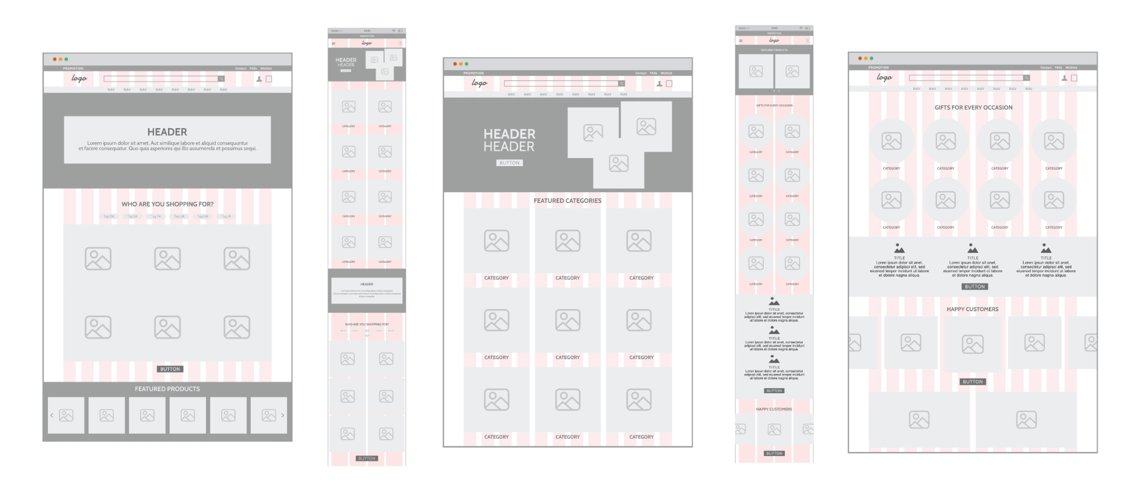 Personalized Brides Wireframing