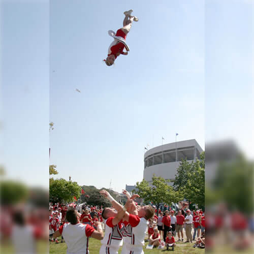 Double-full basket toss at OSU